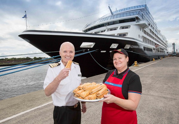 Captain Johannes Tysse of Azamara Cruises orders boat load of Greggs sausage rolls on first cruise to Port of Tyne